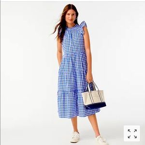 J Crew blue and white gingham dress!